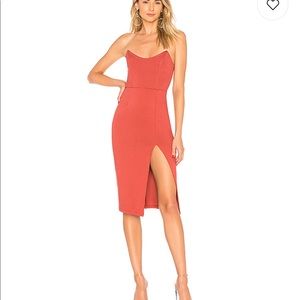 Zarah strapless high slit midi dress